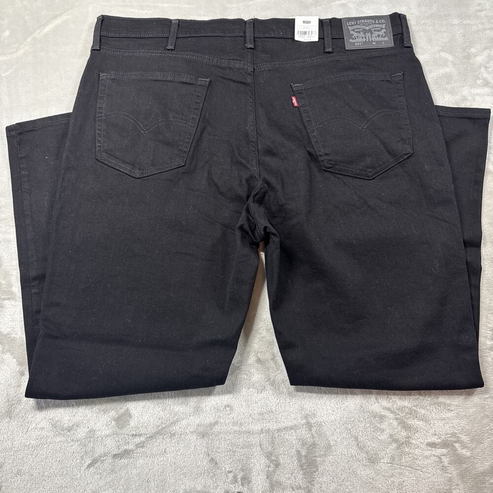 Levi's 541 NEW Athletic Taper Men Jeans 42x30 Black Flex Stretch Denim Zip Fly